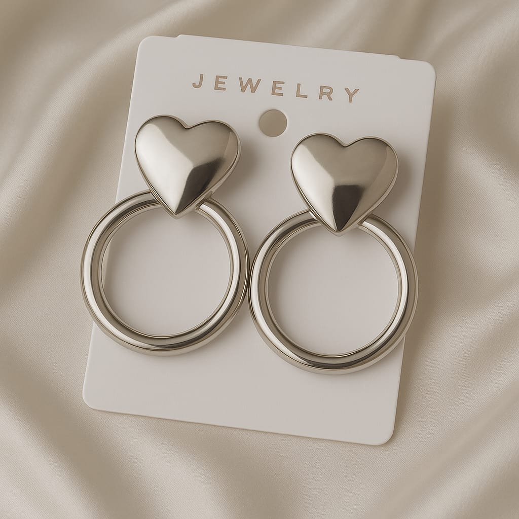 Sweetheart Spark Dainty studs with a glittering heart center — perfect for everyday romance.