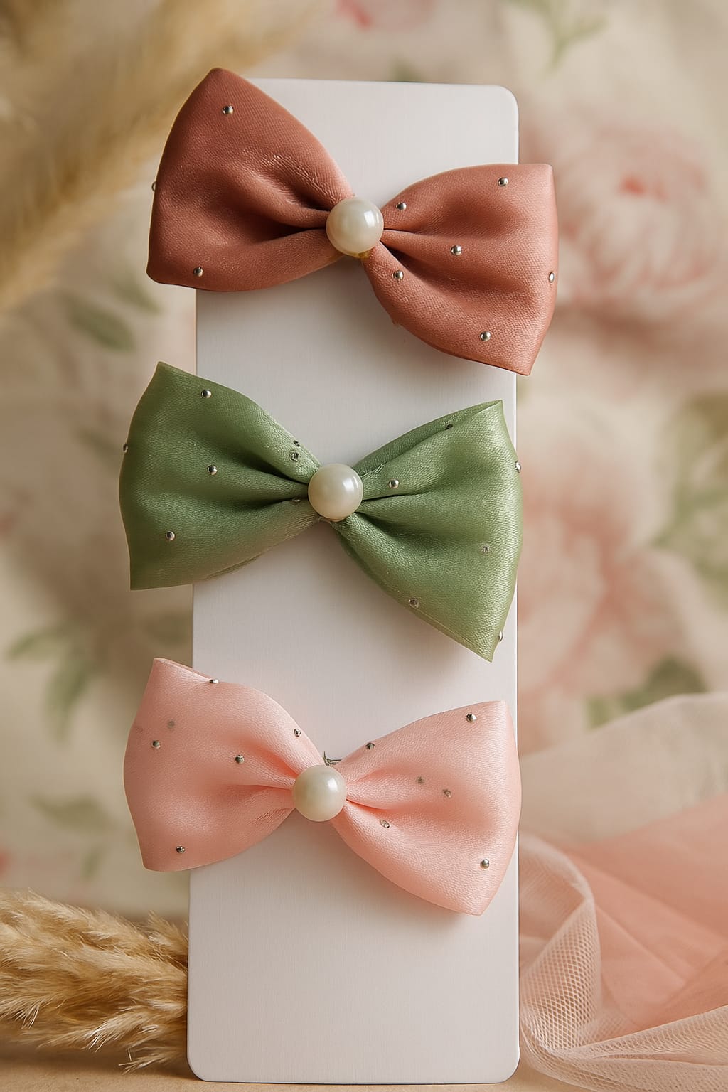 Trio Bloom Boe – Ribbon Hairclip Set (3-Pack)